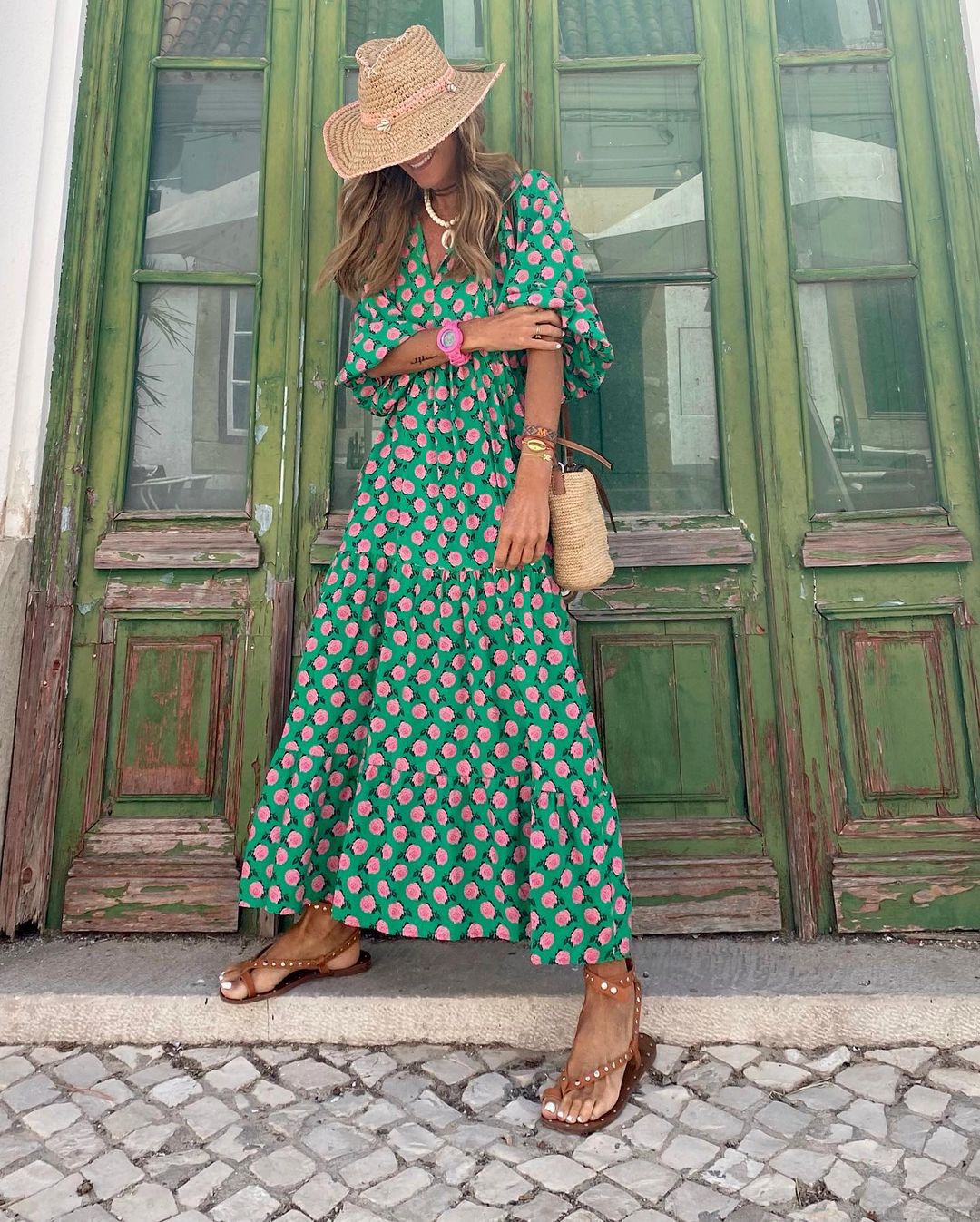 Vibrant Floral Maxi Dress for Women