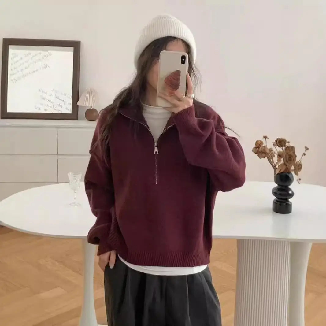 Soft High Neck Warm Knit Sweater for Women