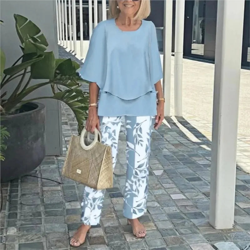 Comfortable 2-Piece Outfit Set - Lightweight Pants Tops