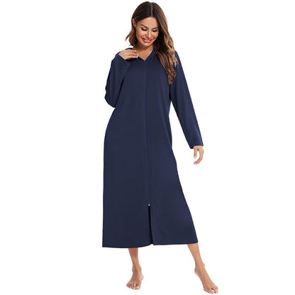 Cozy Hooded Sleep Dress for Women