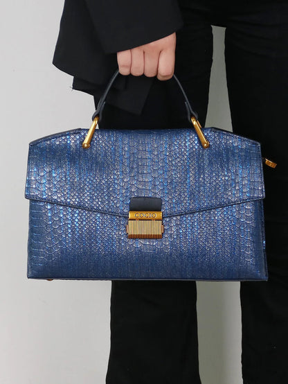 Textured Snake Pattern Tote Bag - Nocini