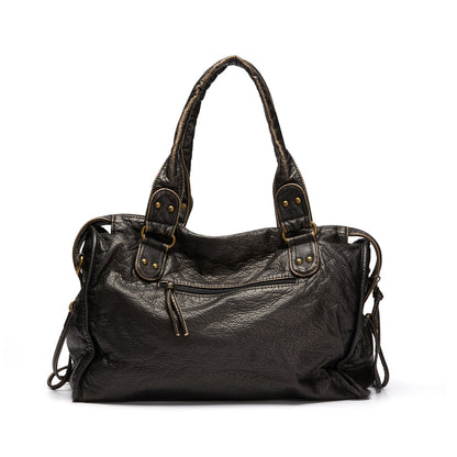 Stylish Faux Leather Tote Shoulder Bag