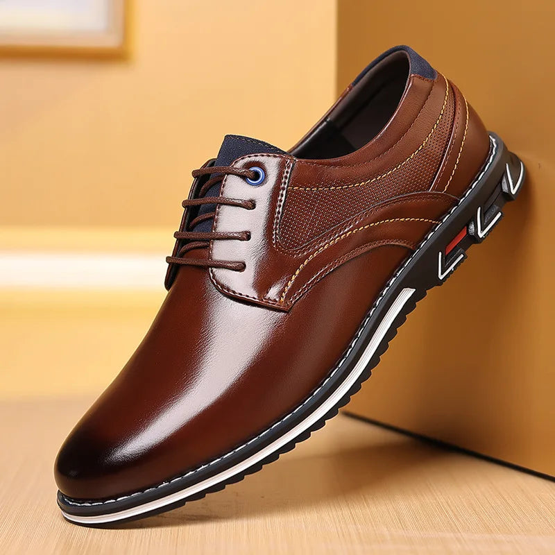 Fake Leather Lace Up Oxford Shoes