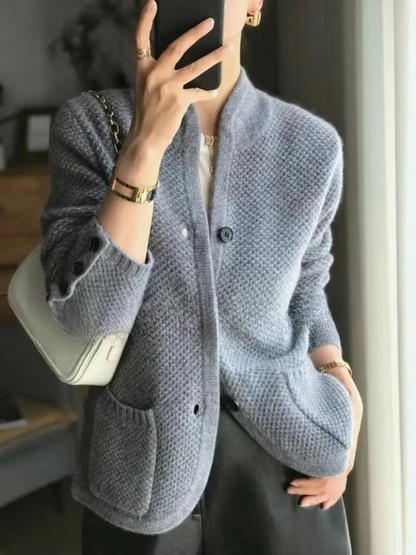 Cozy Women's Knit Cardigan with Pockets - Nocini