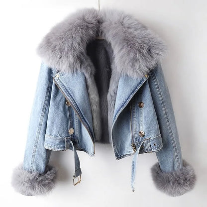 Luxury Fur Lined Leather Biker Jacket