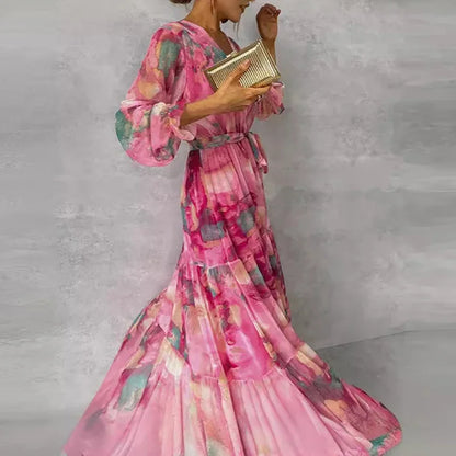 Elegant Floral Party Lace Dress