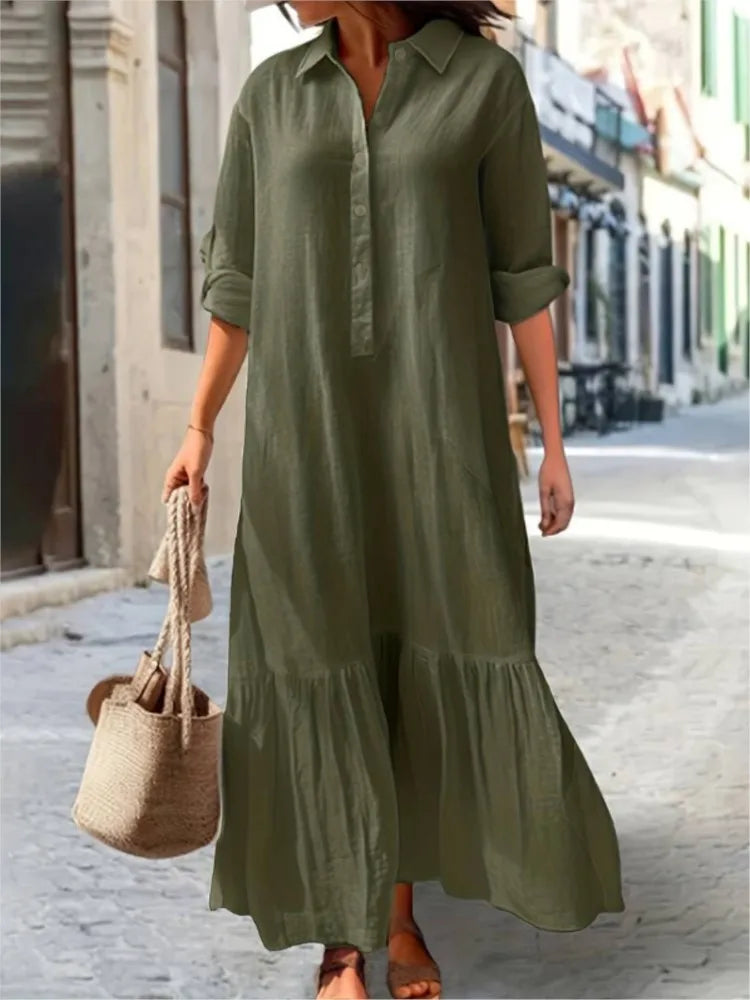 Layered Long Sleeve Maxi Dress