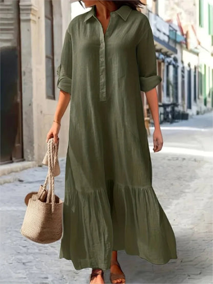 Layered Long Sleeve Maxi Dress