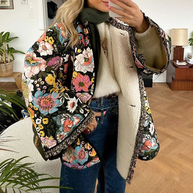 Women's Pretty Patchwork Trench Coat - Nocini