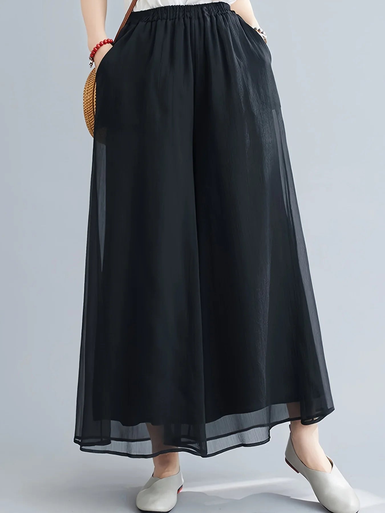 Lightweight See-Through Flowy Pants