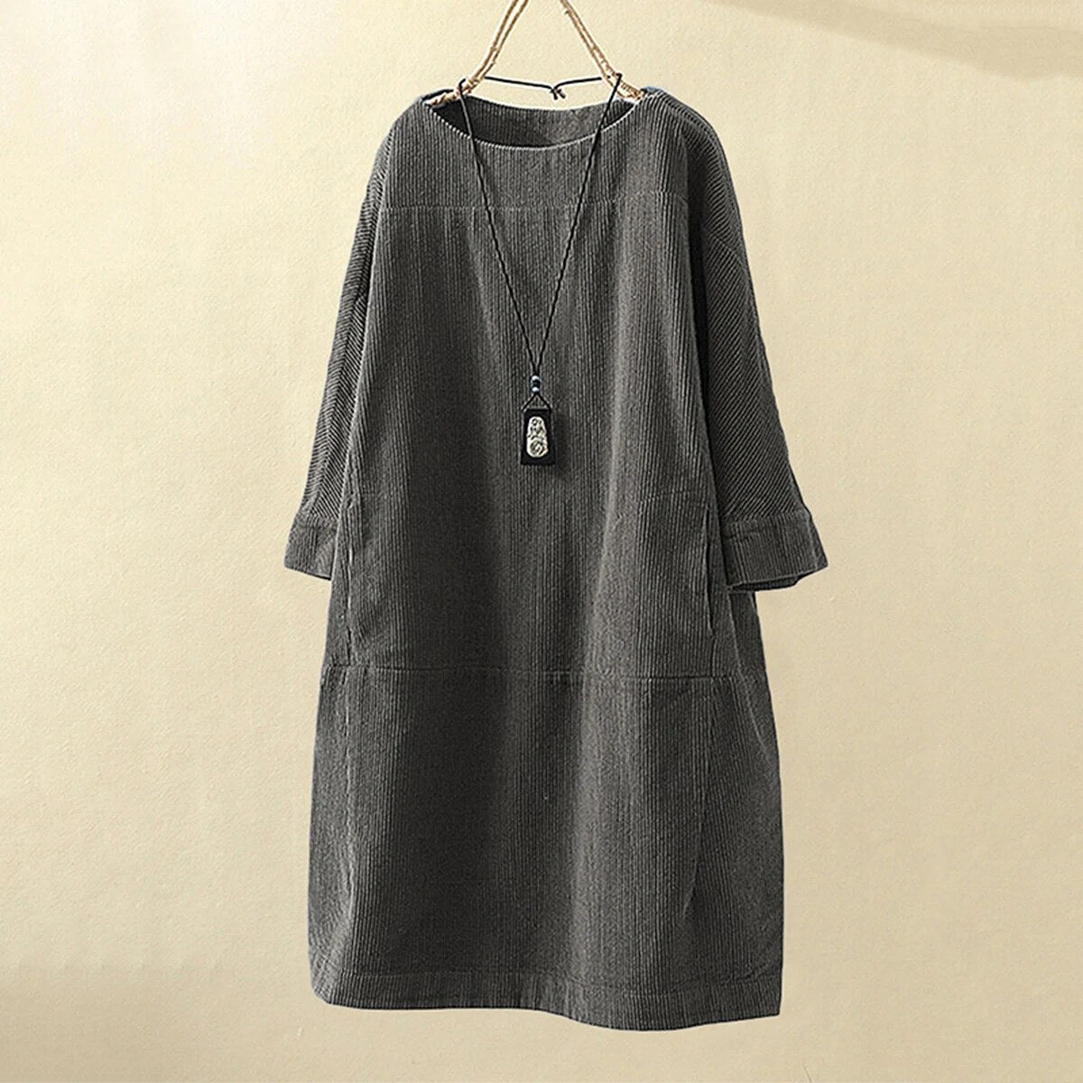 Comfy Corduroy Women's Long Sleeve Dress