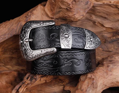 Rugged Metal Cowboy Belt