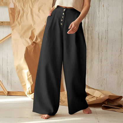 Green High-Waisted Wide Leg Pants