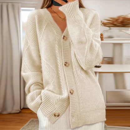 Classic Cozy Cable Knit Cardigan - Olytrend