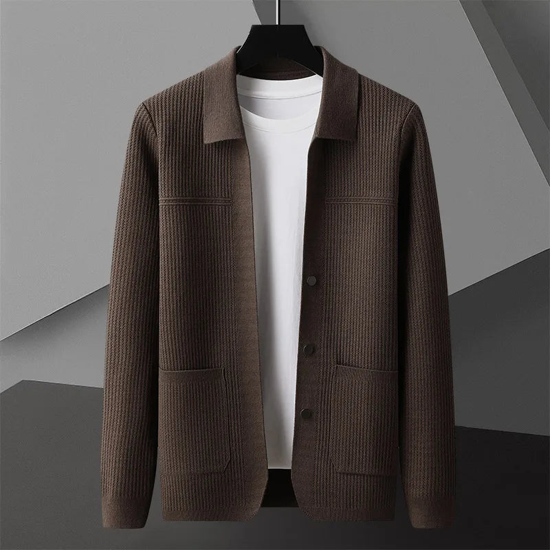 Soft Crew Neck Sweater Cardigan - Nocini