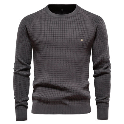 Classic Grid Pattern Mens Sweater
