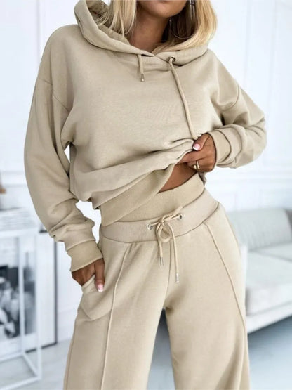 Soft Women's Hooded Sweatshirt & Jogger Set