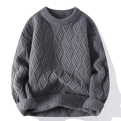 Cozy Crew Neck Textured Knit Sweater