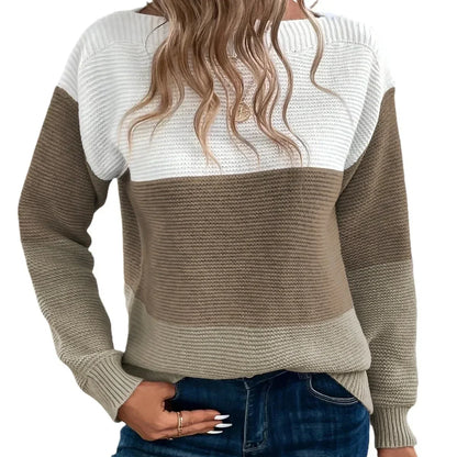 Women's Multicolor Crew Neck Sweater