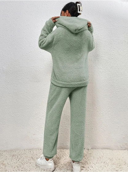 Soft Plush Hooded Onesie Loungewear for Relaxation