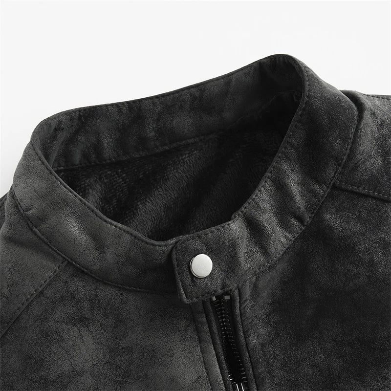 Rugged Biker Leather Jacket