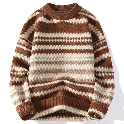 Casual Fit Striped Knit Sweater - Nocini