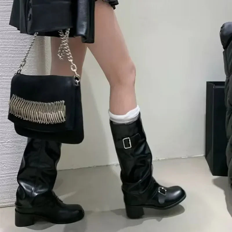 Trendy High Heel Knee High Platform Boots - Nocini