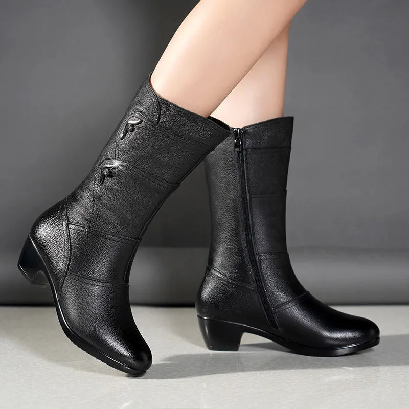 Tall Womens Leather Knee High Boots