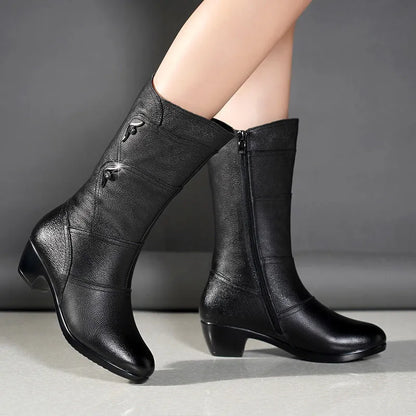 Tall Womens Leather Knee High Boots