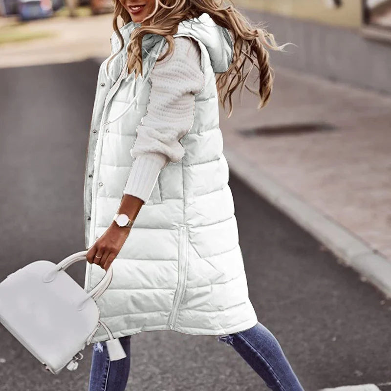 Warm Quilted Women's Hooded Vest