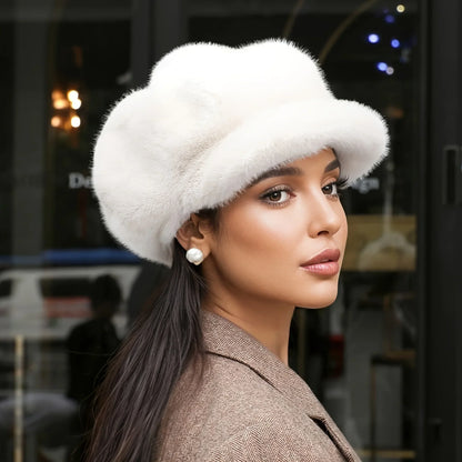 Soft Brimmed Winter Baker Boy Cap