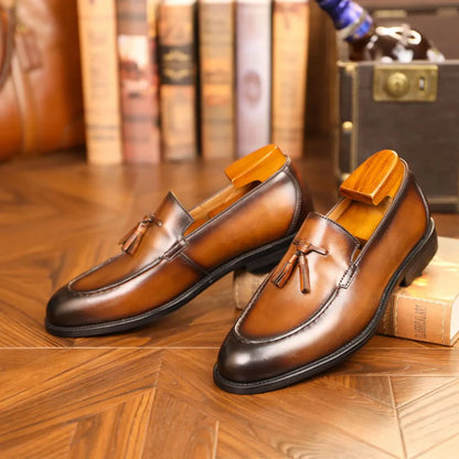Classic Genuine Leather Slip On Shoes