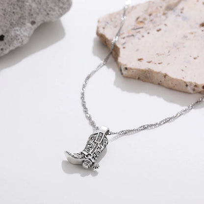 Western Style Boot Pendant Necklace