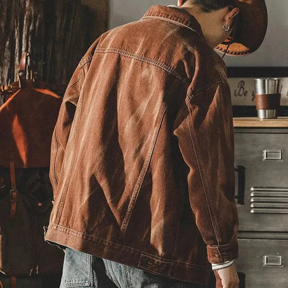 Relaxed Fit Mens Denim Jacket Modern Casual Wear
