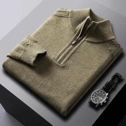 Soft Cable Knit Quarter Zip Men's Sweater - Nocini