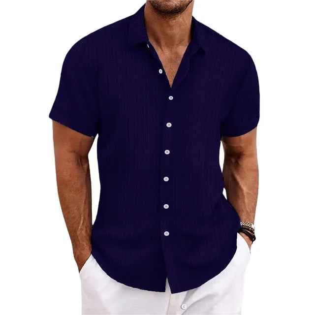 Casual Linen Short Sleeve Men's Shirt