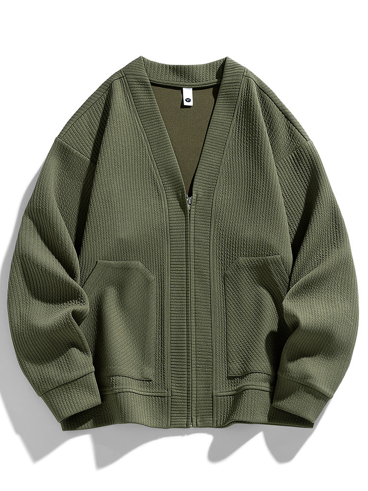 Large Zip Up Sweater Coat