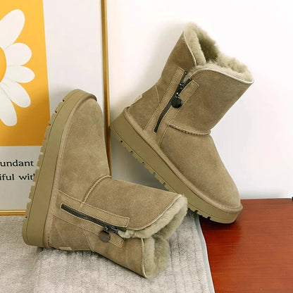 Warm Waterproof Mid Calf Snow Boots
