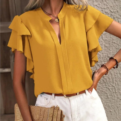 Fashionable Blouse with Beautiful Gathered Sleeves