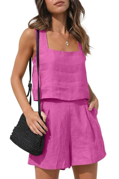 Summer Women's Outfit - Tank Top and Shorts Set