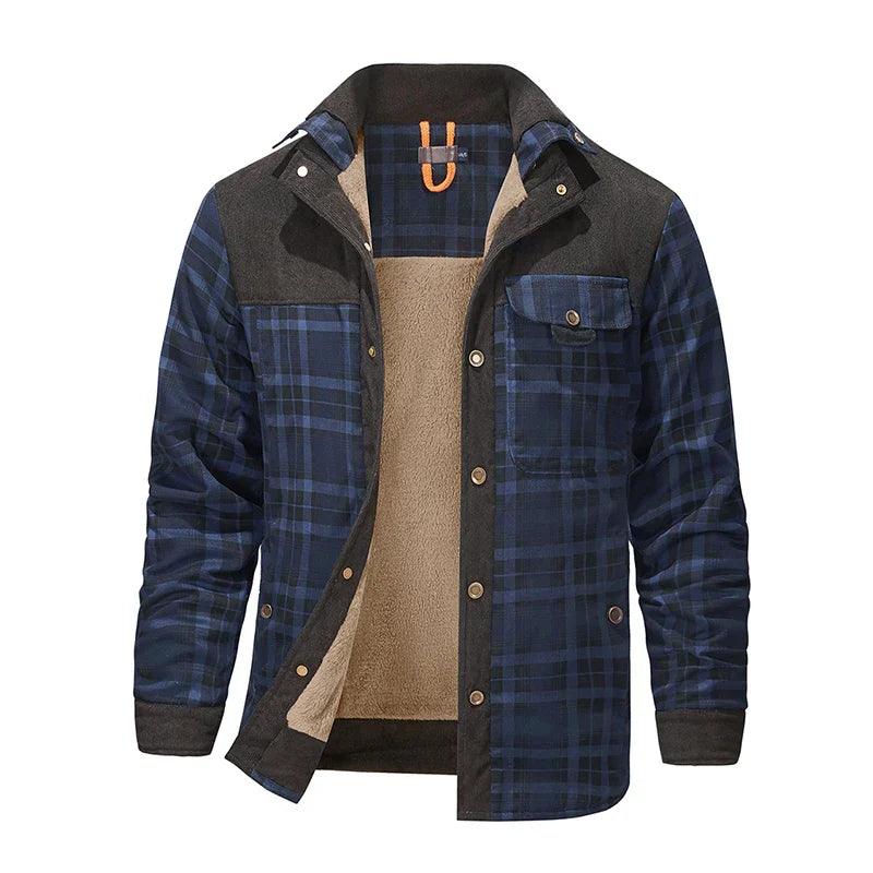 Cozy Plaid Button Down Fleece Jacket