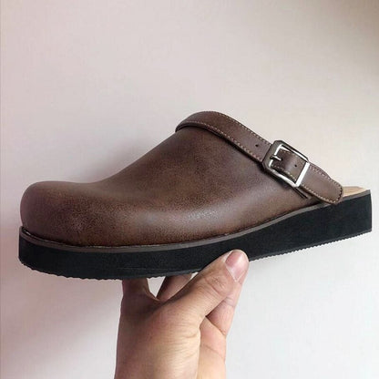 Men's Comfortable Buckle Clog Shoe with Contoured Sole