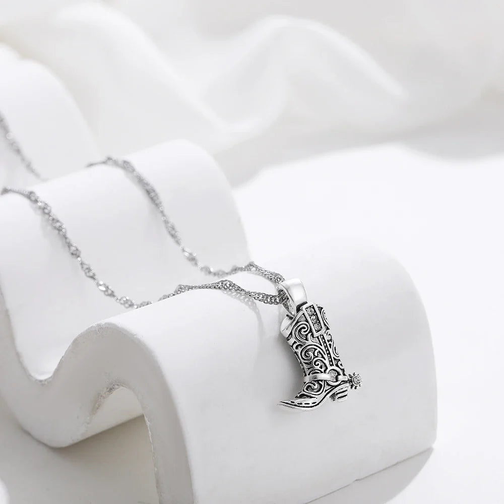 Western Style Boot Pendant Necklace