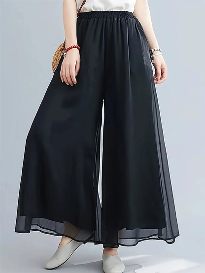 Lightweight See-Through Flowy Pants