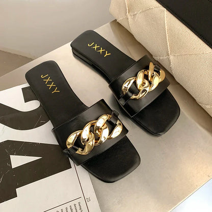 Metal Link Ballet Flats