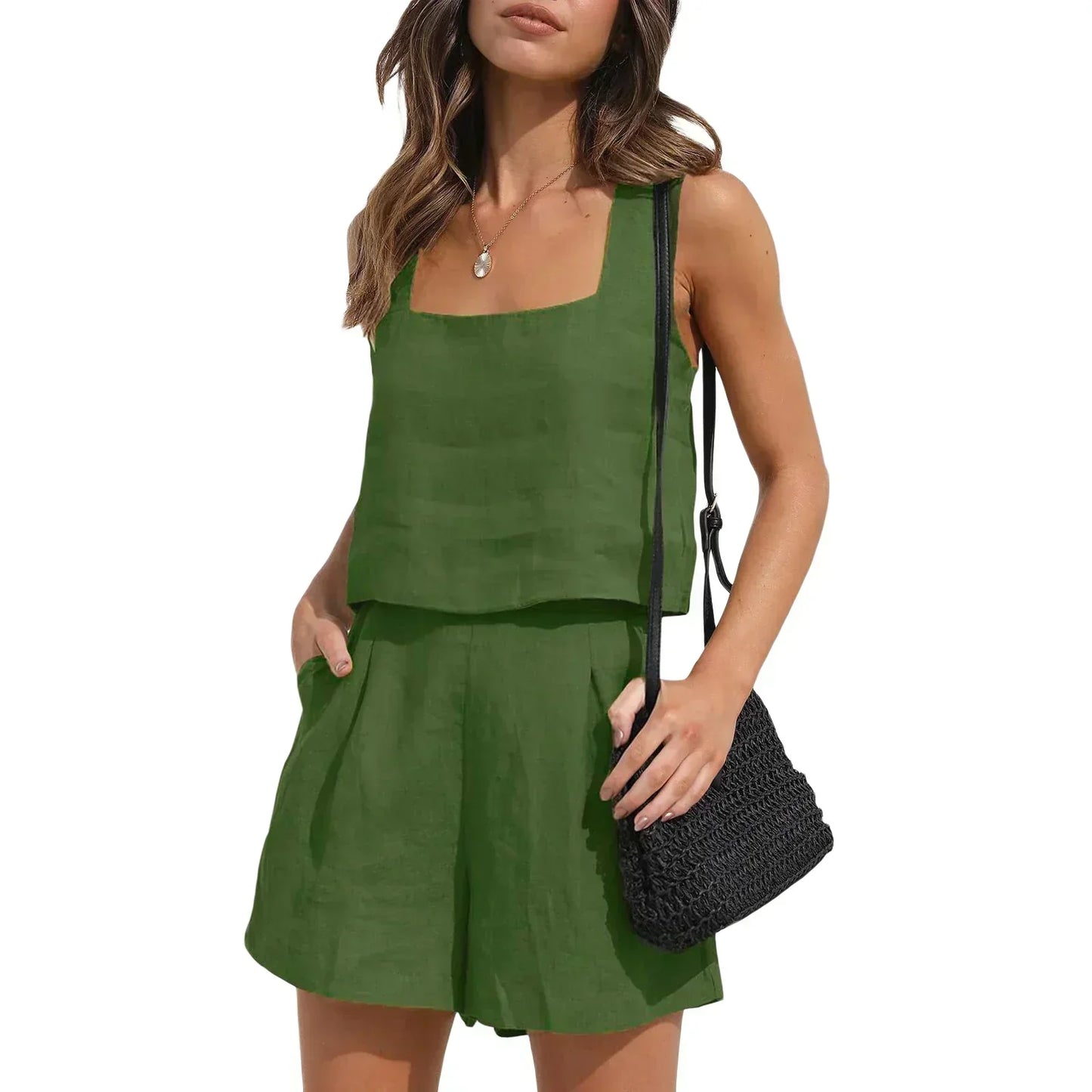 Summer Women's Outfit - Tank Top and Shorts Set