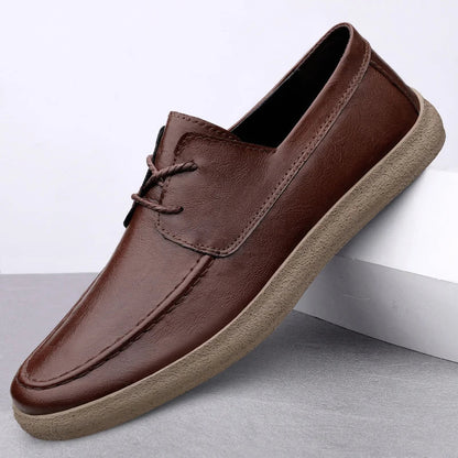 Breathable Perforated Leather Slip On Shoe