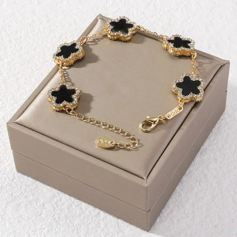 Sparkling Clover Chain Bracelet