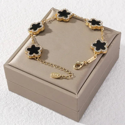Sparkling Clover Chain Bracelet