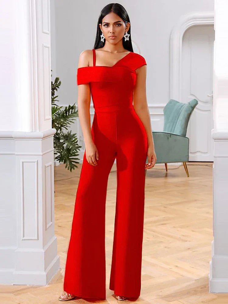 Women's Set - Chic Off Shoulder Top and High Waist Pants